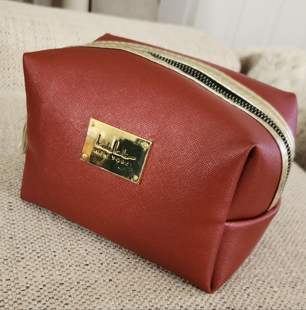 Nicole Miller Brick Red Cosmetic Bag